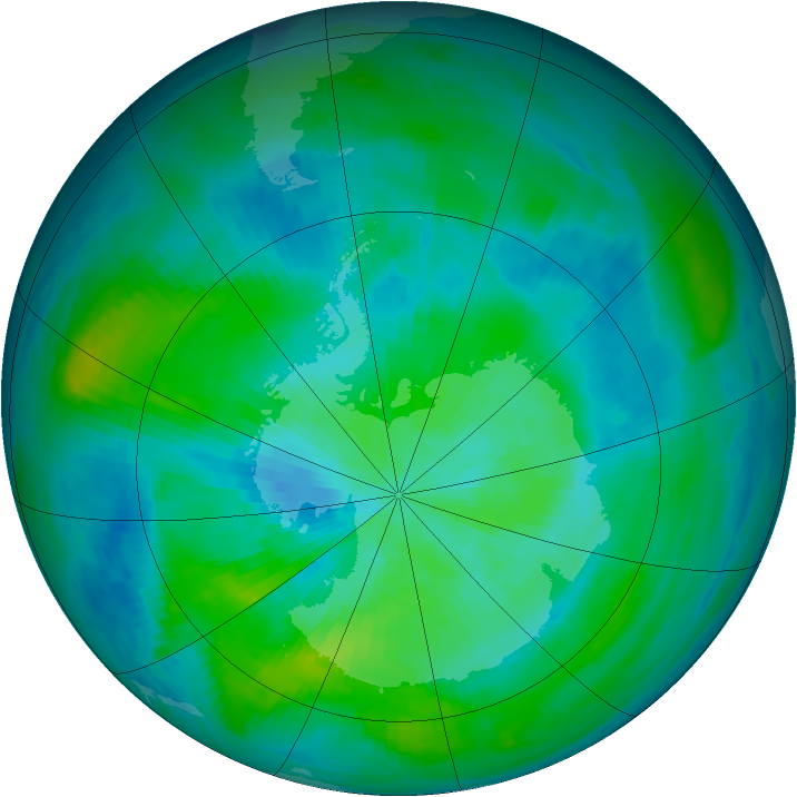 Antarctic ozone map for 10 March 1979